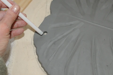 how to make holes in clay